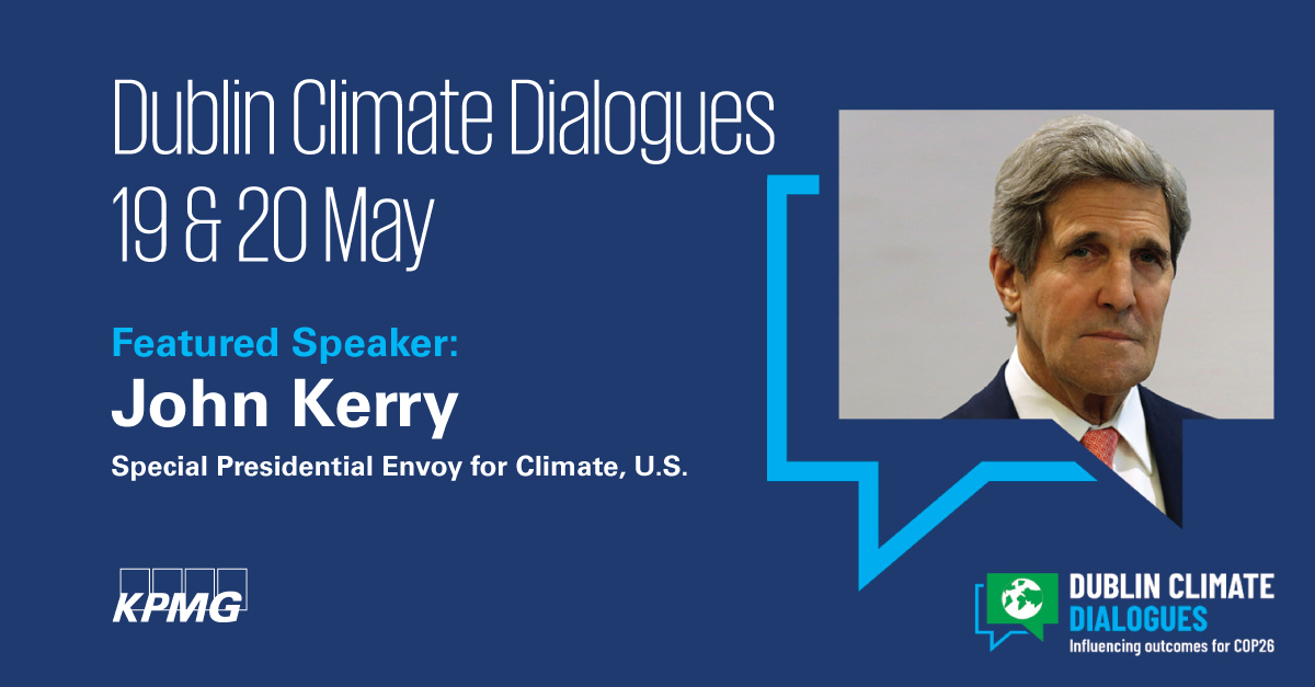 We’re delighted to have  <a href="/JohnKerry/">John Kerry</a> joining us at the  <a href="/ClimateDublin/">Dublin Climate Dialogues</a> next week. The event will explore how to raise global ambition at COP26 with specific recommendations to accelerate the transition to #netzero. 
Register now lnkd.in/eHZwdsJ