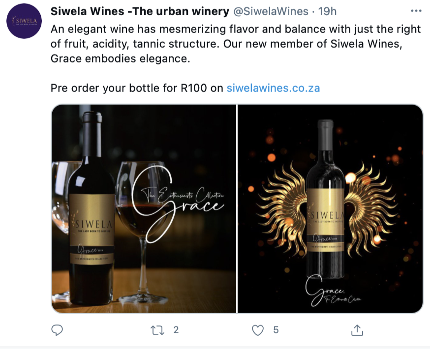 Love a good glass of wine to unwind at the end of the day like <a href="/BokangWrote/">Bokang Maragelo</a>? Then you should definitely check out <a href="/SiwelaWines/">Siwela™ Wines_The lady born to inspire</a>, an award winning wine brand owned by <a href="/Siwela_Masoga/">Siwela ™ Masoga</a>! #BlackGirlMagic  #TheQuietConversation