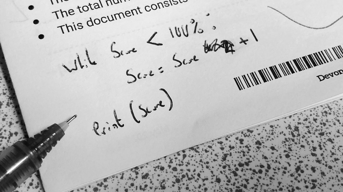 DHSB_MrScott's tweet image. Marking my Year 10 pre-mocks 📄☺️ #whileloop #scoreplusone #computerscience #j277 #programmerhumour #programmerhumor #coding 💯