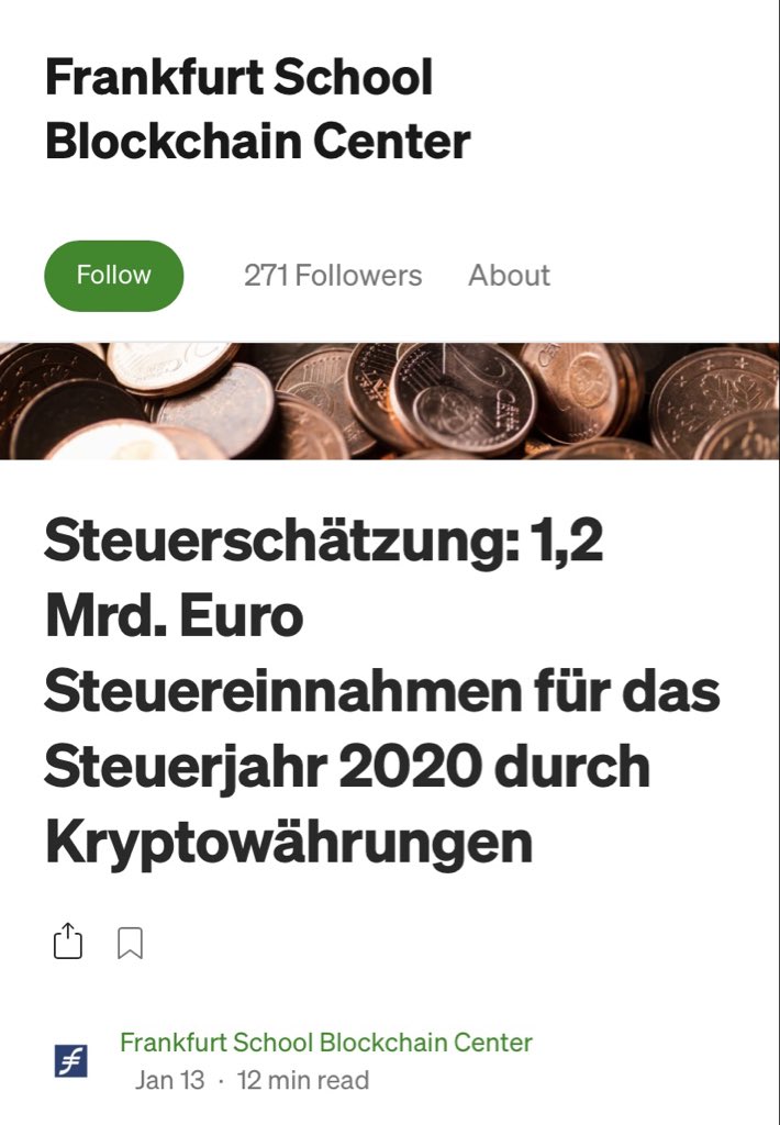 SteuermannFFM's tweet photo. Zu den offenen Fragen unserer Zeit gehört die mögl. Steuerbarkeit von Gewinnen aus Krypto"währung"shandel ➡️ "anderes Wirtschaftsgut" (§ 23 EStG)? @fsblockchain: "1,2 Mrd EUR Steuermehreinnahmen 2020" - oder erhebliche -ausfälle? Lesenswert: https://t.co/jDpJcQEFWf #BTC #Altcoins https://t.co/sCNOclvM1y