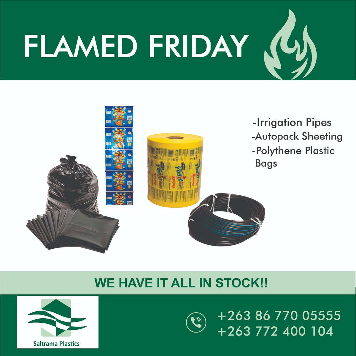 SaltramaZim's tweet photo. We focus on producing quality, not quantity. #plasticsHarare #Reusereducerecycle #reusablebags
#BinBags #PlasticBags #PlasticsZim #HDPEPolyPipe
#IrrigationPipes #IrrigationPipesZimbabwe https://t.co/2Nzcgg0hcg