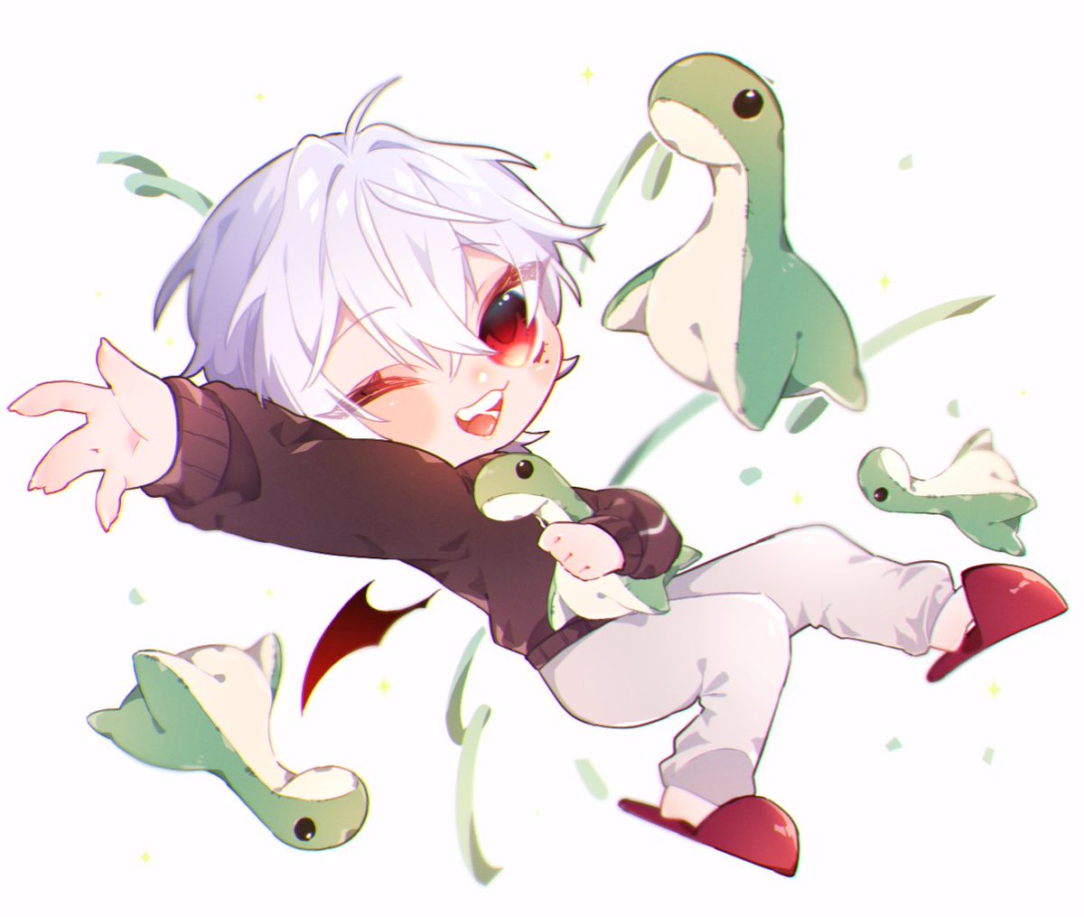 葛葉(にじさんじゲーマーズ) 「#KuzuArt 
🦕沢山 」|ねこむらのイラスト