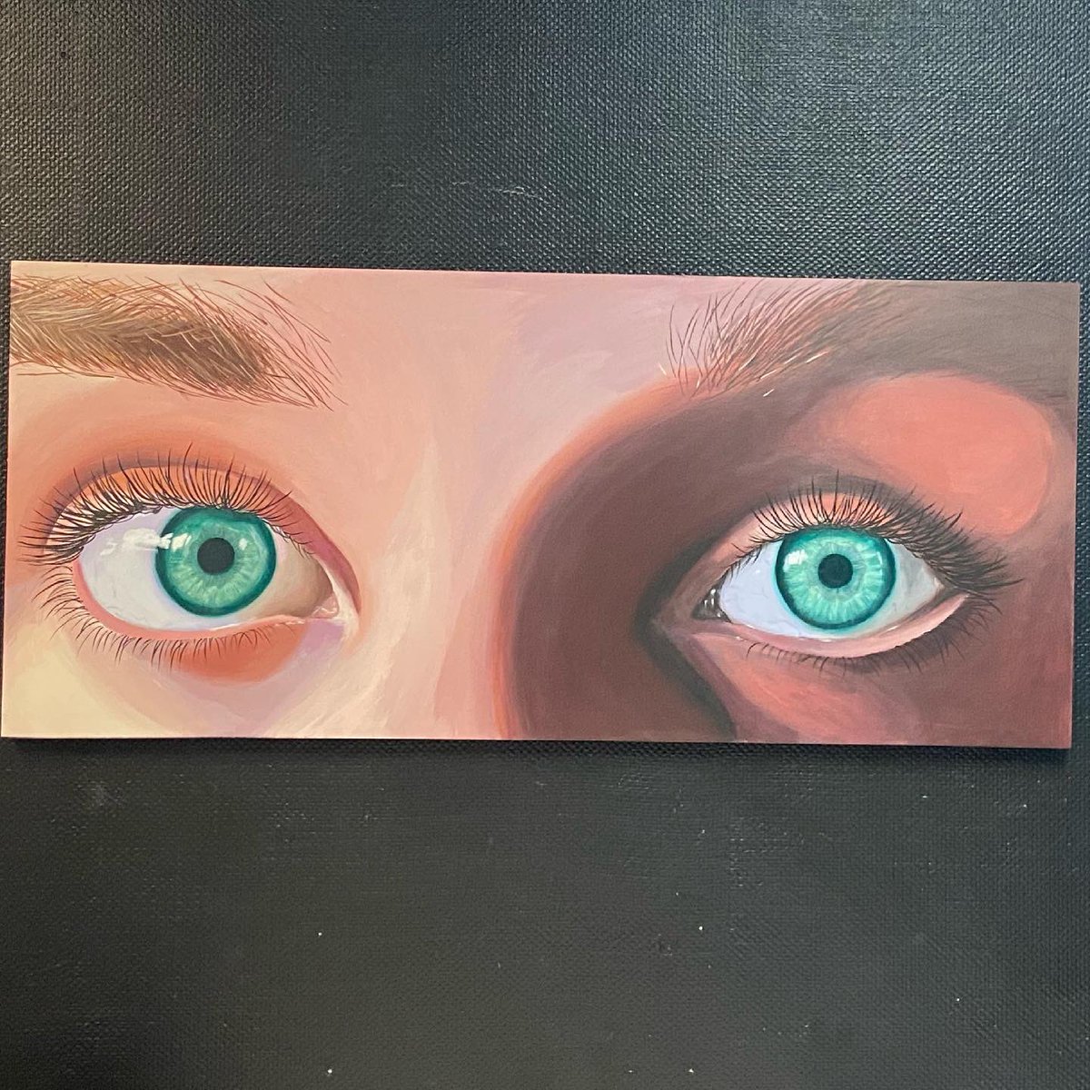 ember_mare's tweet image. uwu final art project reveal i sort of like it a lot 

(acrylics on wood board, 160x70cm or 5’2x2’3)