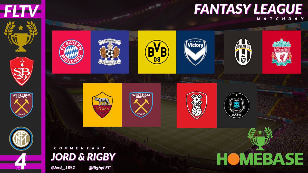 Jord__1892's tweet photo. Fantasy League Matchday
Munich (@SWhithouse) V Kilmarnock (@RigbyLFC)
Dortmund (@BaJones99) V Melbourne (@StrawHatMano)
Joyventus (@QueenJoyy12) V Liverpool (@JxckTTV) 
Ryoma (@twistedtits) V West Ham (@DarkenBladez) 
Rotherham (@JoshPretends) V Pirates (@inconceivaBlu)
From 8pm! https://t.co/XPuiXhzpY8