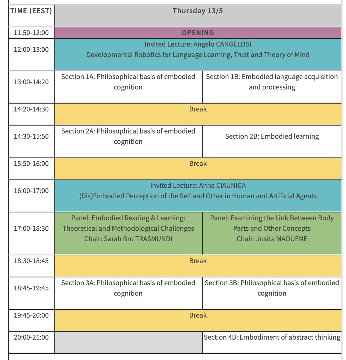 mihaela_taranu's tweet photo. Looking forward to this conference on Embodied Cognition from Romania. We have around 200 participants and a fantastic line-up of keynote speakers. Angelo Cangelosi, @AnnaCiaunica, John Joseph, Shaun Gallagher and Robert Goldstone (@RobertGoldston5)

https://t.co/gLqfvQFn8e https://t.co/ZjklwKDGYw