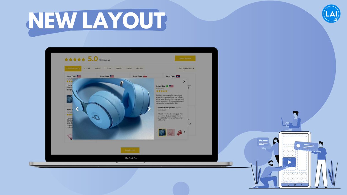 SmartifyApps's tweet image. [NEW UPDATE] Dazzle your customers&apos; eyes with modern review widget 😍✨

LAI Reviews&apos; new layout is available now!!

Explore more: apps.shopify.com/lai-reviews

#shopify #reviewapp #smartifyapps