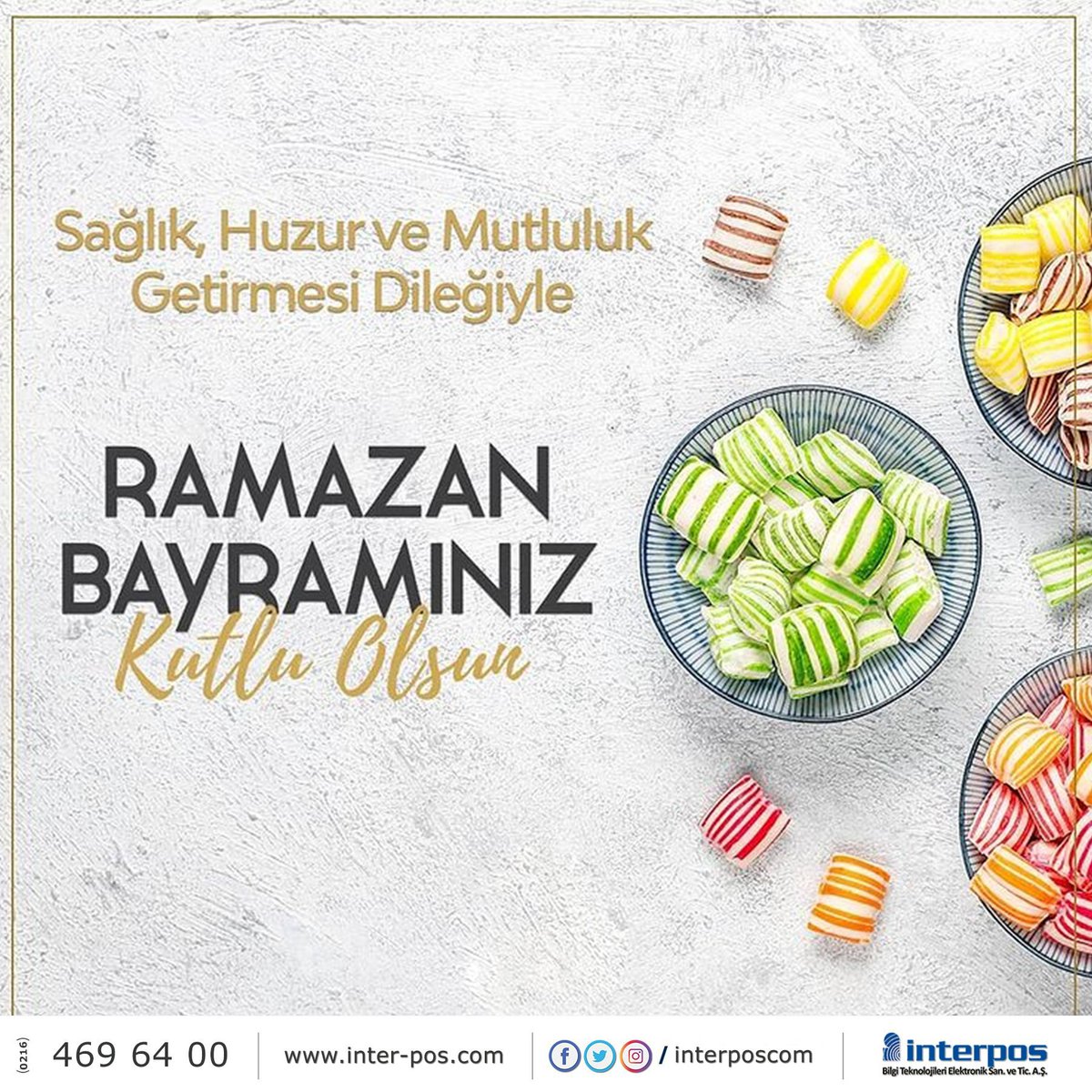 Sağlık, huzur ve mutluluk getirmesi dileğiyle; Ramazan Bayramınız kutlu olsun 🍭🍬
.
#interpos #ramazanbayramı #ramazanbayramıkutluolsun