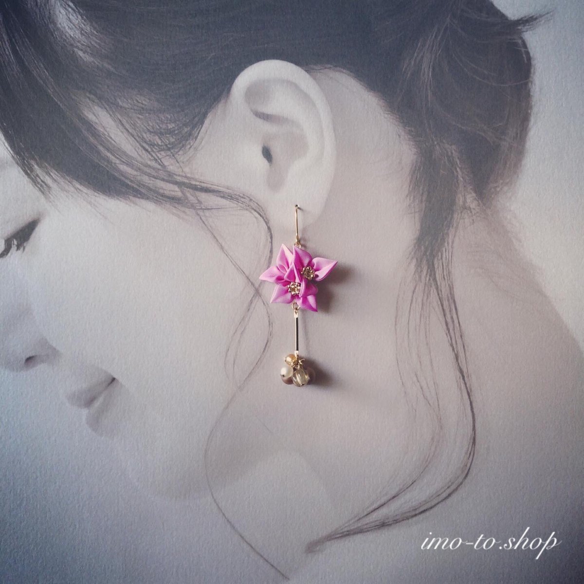 Jampot 大阪中崎町 追加入荷のご案内 Jampot ボタニカルフォレスト展 ふたごのアトリエhttps T Co Toavbllqifさん Iam Pipi の新作を5 14より販売 6 ブーゲンビリア ピアス イヤリング 鮮やかなピンクが特徴のブーゲンビリアをつまみ細工で