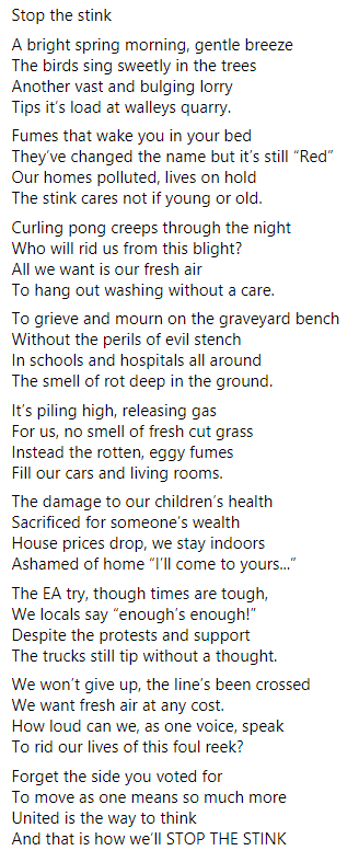 A residents poem about the landfill.