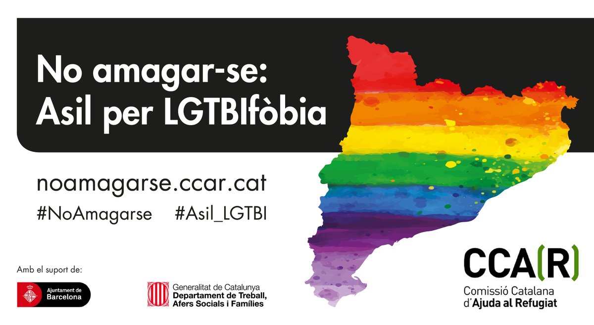 CCARefugi's tweet photo. Des de CCAR comencem campanya per denunciar la situació de totes aquelles persones que han de fugir després de patir persecució, discriminació i atemptats contra la seva integritat física i moral per les seves identitats de gènere o orientacions sexuals. 
#NoAmagarse 
#Asil_LGTBI https://t.co/5PhXpA7tPA