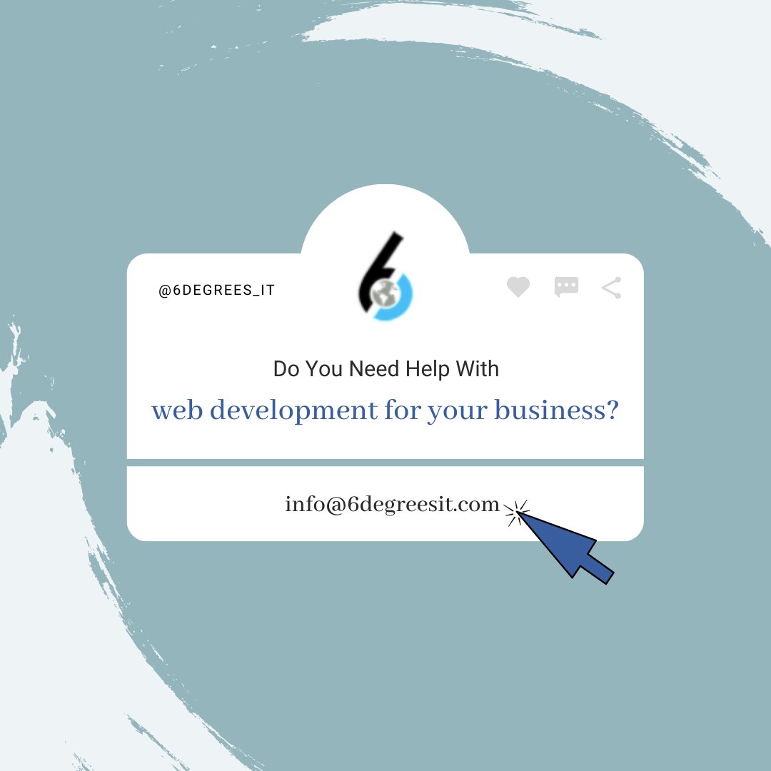 6degrees_IT's tweet photo. Are you a #business looking for web development services? 
6DegreesIT has a team of skilled professionals who provide solutions for clients on a global scale. 

If you’re looking for #WebDevelopment solutions, you can drop us an email at info@6degreesit.com or visit our website! https://t.co/lBMsIJyveU