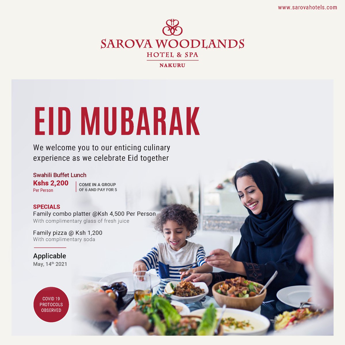 We welcome all our Muslim Faithful to celebrate Eid with us. Happy Eid Ul Fitri. Call us for your reservations on 0709166000
#eidcelebrations🎉 #eidlunch