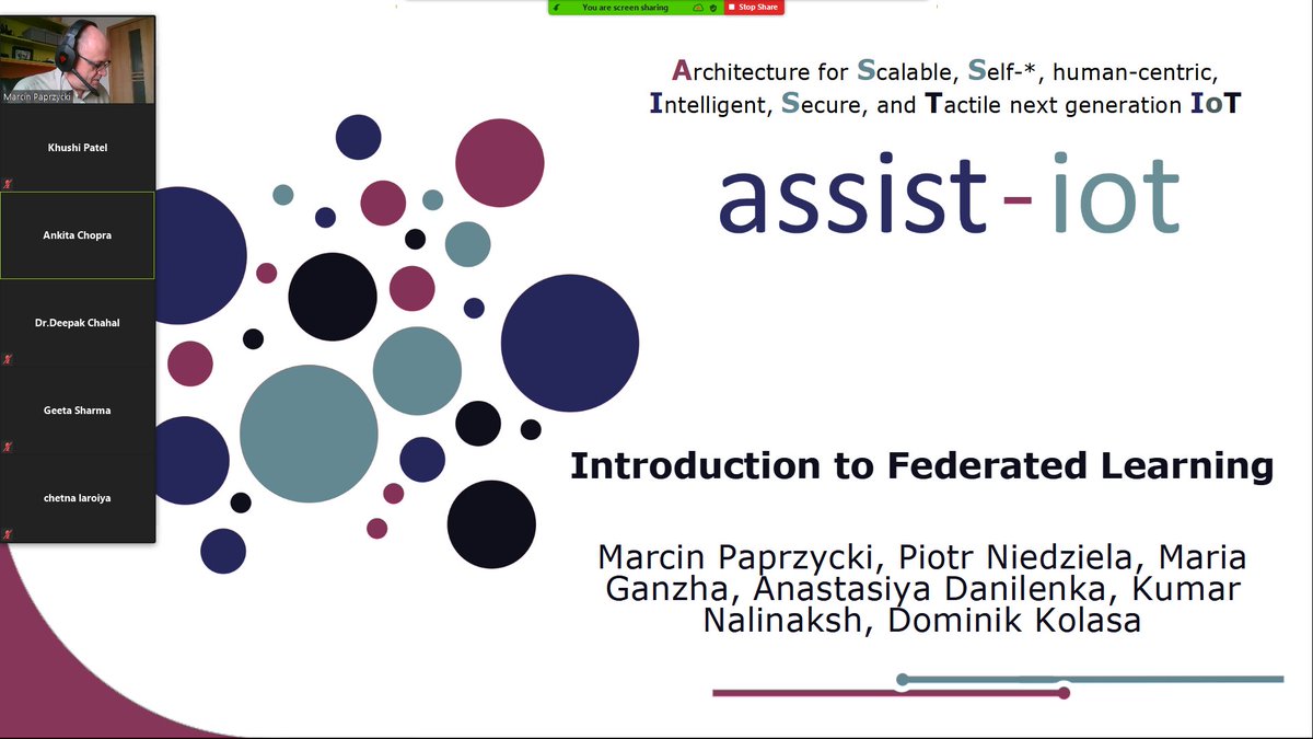 AssistIot's tweet image. A key note speech entitled &quot;ASSIST-IoT: Introduction to Federated Learning&quot; was given by @marcinpaprzycki from SRIPAS at the 6th International Conference Information, Communication &amp;amp; Computing Technology (ICICCT-2021, 8 May 2021).
jimsindia.org/icicct2021/
#assistiot #NGIoT #h2020