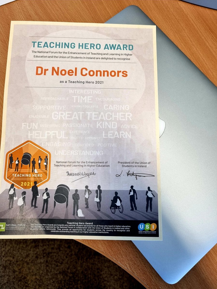 With the challenging academic year coming to a close, it was uplifting to be a part of fellow academics from @DSESWIT and indeed <a href="/waterfordit/">OConnellSchool</a> who were listed as Teaching Heroes in 2020 as part of the #TeachingHeroAwards &amp; #SAAI2021 - Thank you to all the amazing students 🙂