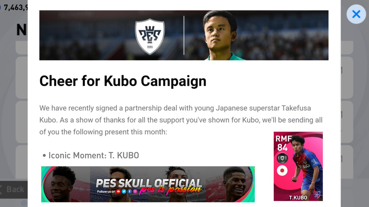 PesSkull's tweet photo. *T.KUBO CAMPAIGN [ Iconic Version ] Concept in PES2021🔥🔥

©️ You can use those images at anywhere #nocopyright

#pes2021mobile #pes2021pc #pes2021console #pes2021 #kubocampaign https://t.co/HwL2XKnVHk