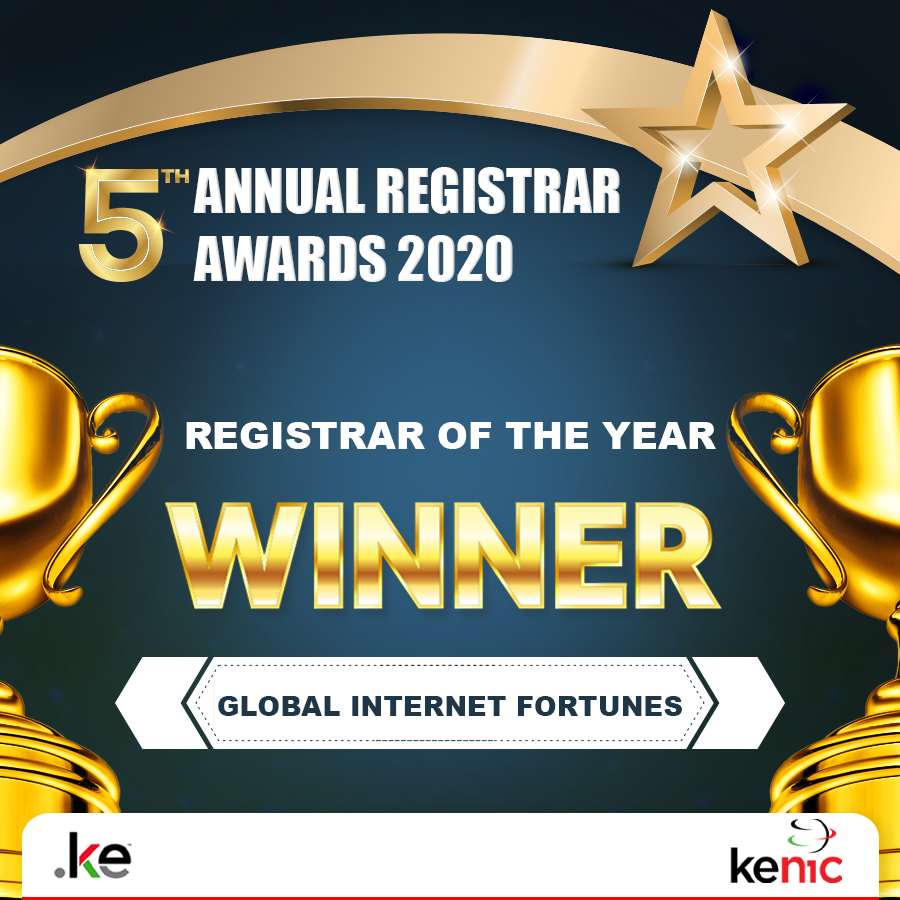 KenicTLD's tweet photo. The big winners of the day, Registrar of the Year:
Global Internet Fortunes 

#5thAnnualRegistrarAwards #DotKE #KnowYourDomain https://t.co/lGMIirZpY7