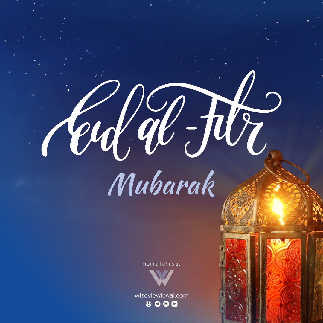 We wish all our Muslim brothers and sisters a Happy Eid-Al-Fitr. #Wiseviewlegal #eidmubarak #eid2021 #Nigeria #Lagos