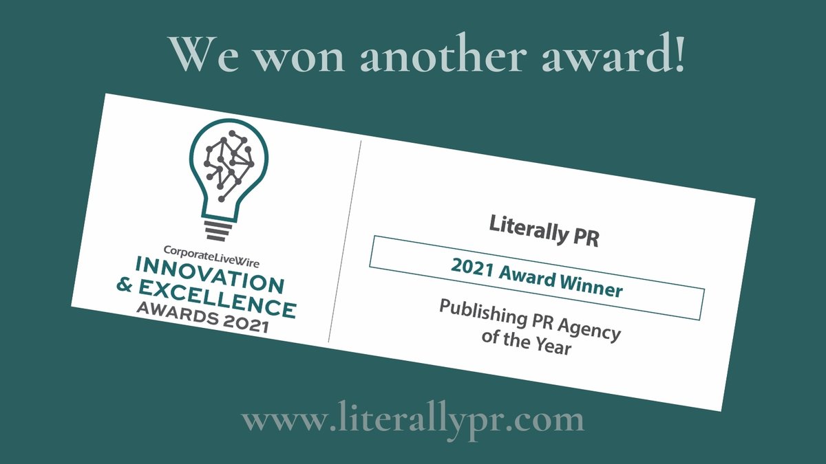 We won another award... and we've very chuffed! #ExpertPR #ExpertMarketing #AuthorPR #AuthorMarketing #PrizeWinningTeam