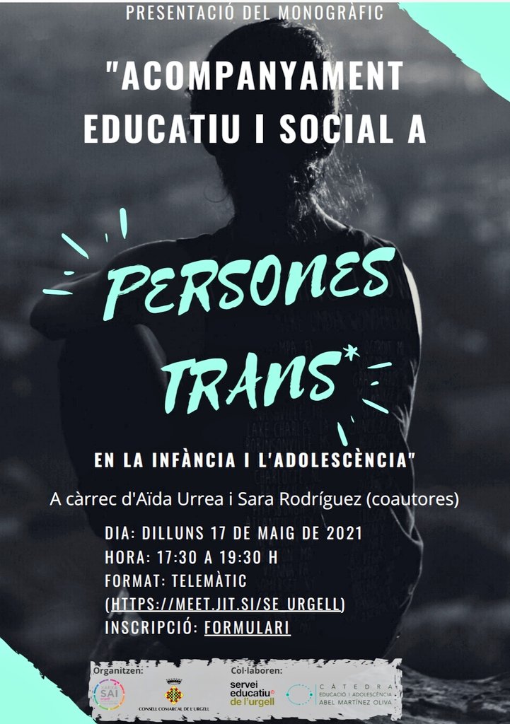 aida_aum's tweet photo. 🗓 Pròxim dilluns, 17 de maig 17.30h
Presentem amb @SaraRgzPz el monogràfic sobre #acompanyamenteducatiu i social a #personestrans* en la #infancia i #adolescencia
📍https://t.co/Ipixczjb5W https://t.co/hF4UTn3qoz