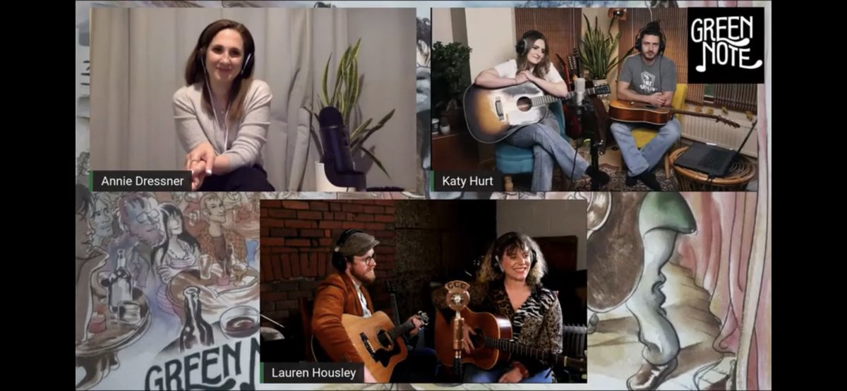GreenNote's tweet photo. Lovely #VirtuallyGreenNote show last night with @laurenhousley @KT_Hurt13 & @AnnieDressner curated by @stradaagency ๐ถโค๏ธ Iโm case you missed it you still have a week to watch & donate ๐ https://t.co/J5cLlm6cmQ ๐ถ And join us this Friday for our final episode of the series! https://t.co/IFlpfwgzYg