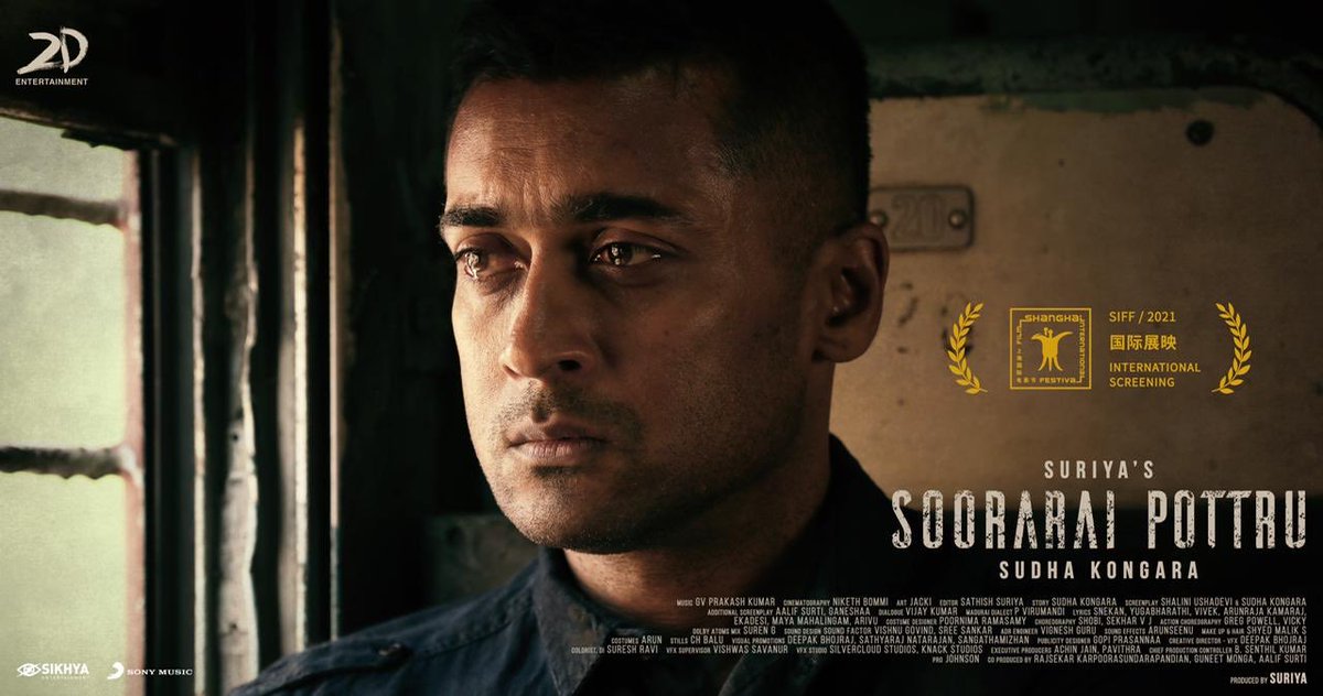 rajsekarpandian's tweet photo. Happy that #SooraraiPottru #PraiseTheBrave enters Panorama Section of Shanghai International Film Festival 2021 👍🏼👍🏼 ��@Suriya_offl⁩ #SudhaKongara ⁦@gvprakash⁩ ⁦@Aparnabala2⁩ ⁦@nikethbommi⁩ ⁦@editorsuriya⁩ ⁦@jacki_art⁩ ⁦⁦@2D_ENTPVTLTD⁩ https://t.co/41bSsVLgNm