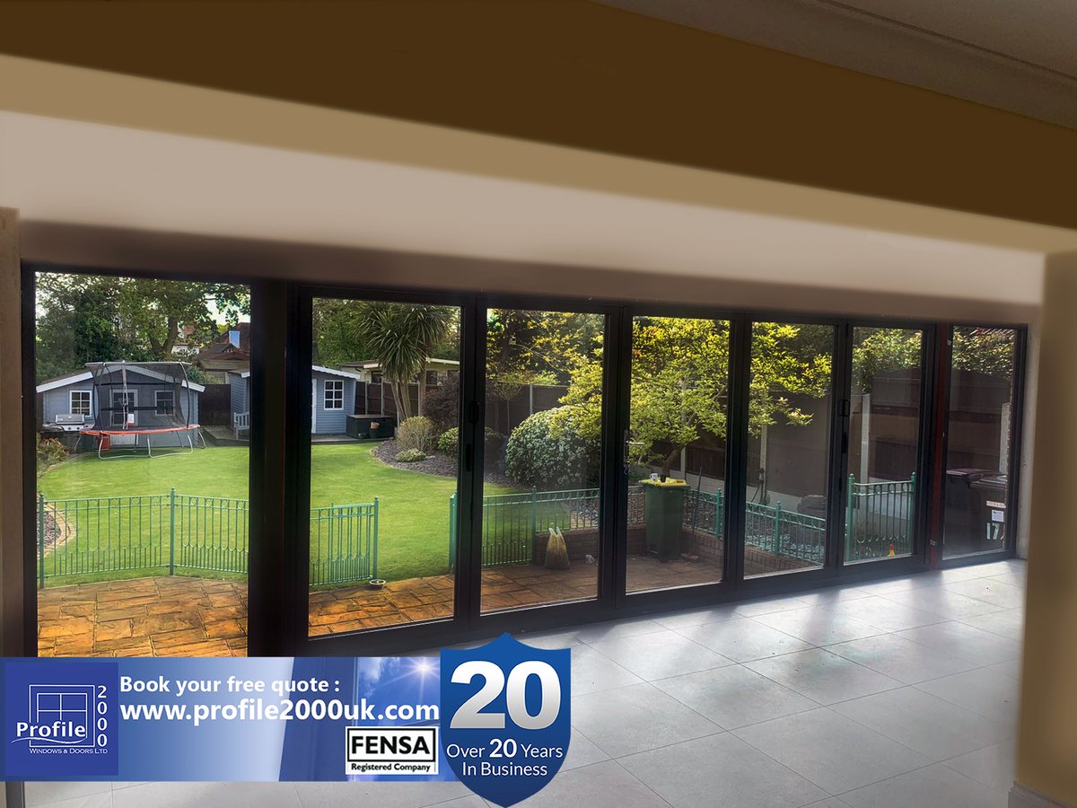 This set of spectacular looking bi-folding doors in anthracite grey fitted this week!
Free quote at : profile2000uk.com
 ✅Over 20 Years In Business 
 ✅⭐⭐⭐⭐⭐TrustaTrader-Google-FB
 ✅Stay safe folks🙏❤