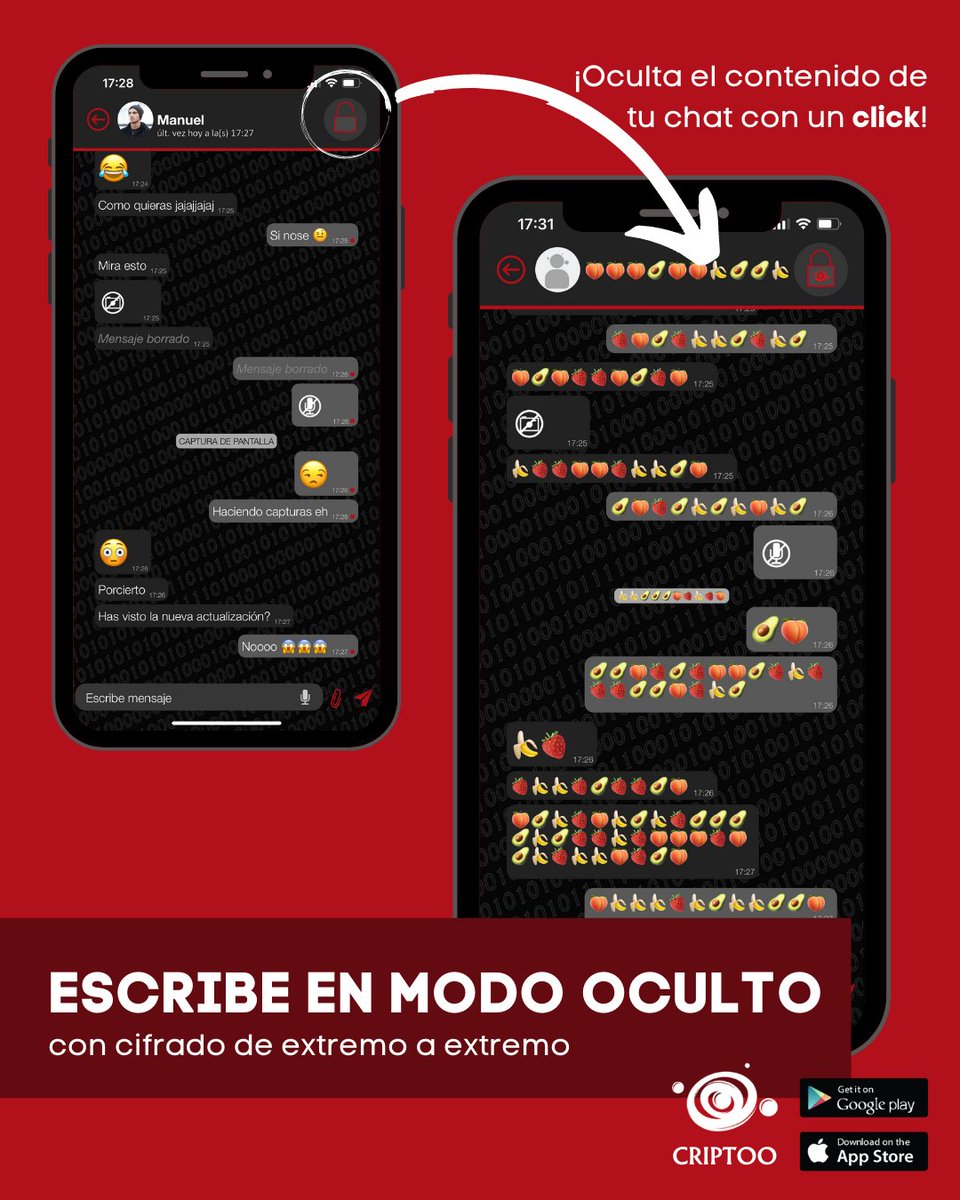 CriptooApp's tweet image. Tu chat privado 💥

#criptoo

#criptooapp #app #appstore #googleplay #escribe #oculto #privado #seguro #secreto #mensaje #chat #chatstory