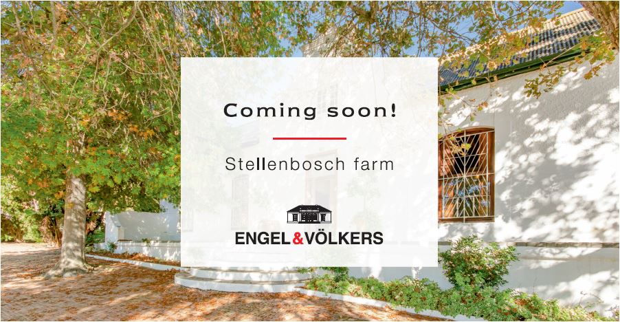 Coming soon, a farm in the Stellenbosch Winelands🍇
 ‼️Watch this space‼

To view before it is released in the market, call your Farming Agent, Dawie de Wet, on ☎ +27 67 151 5262

#farm #stellenboschfarms #stellenboschwinelands #winelandsfarms #engelvoelkersstellenbosch