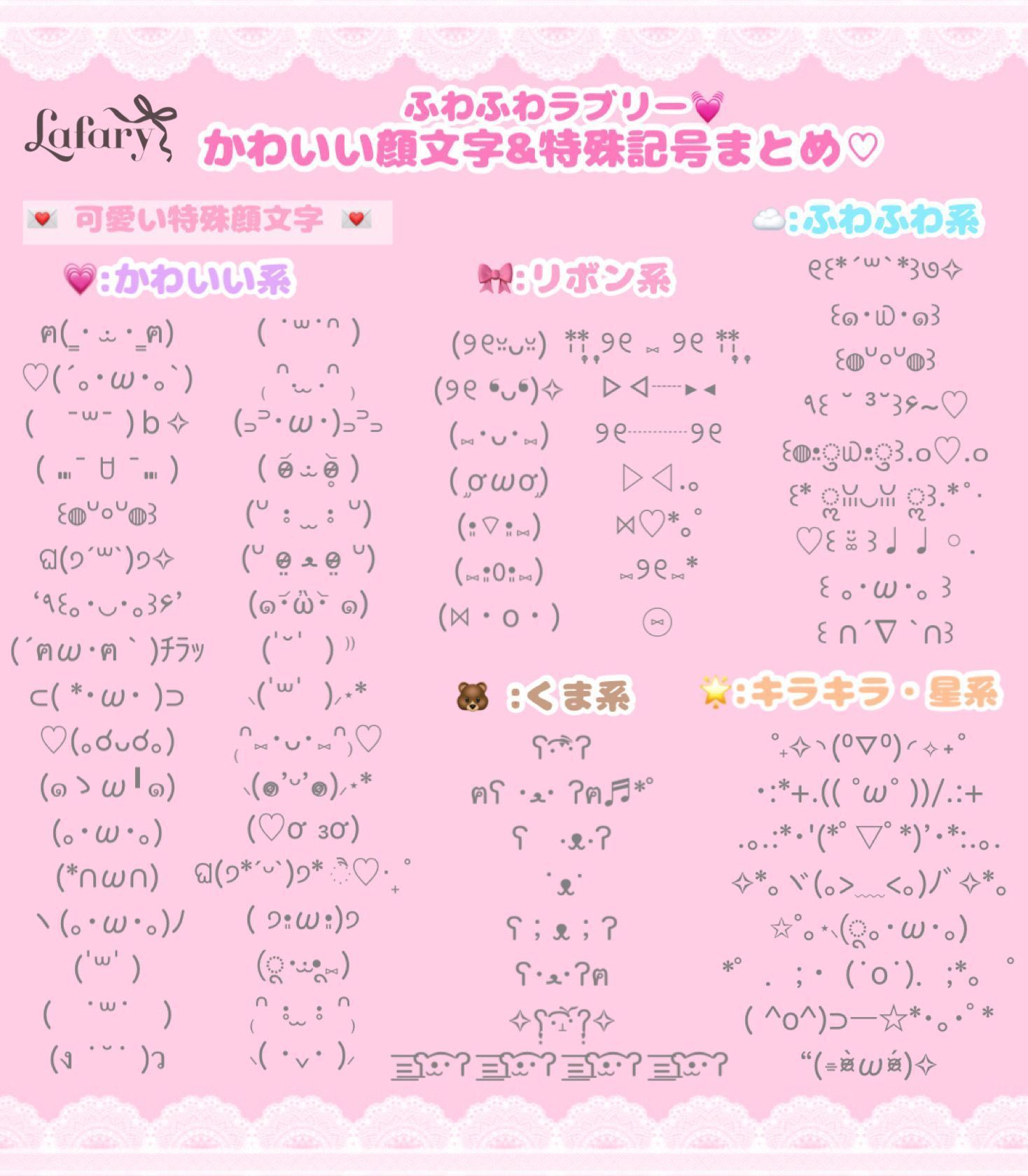 Twitter 上的 Lafary ラファリー いつもの文章を可愛くアップデート かわいい顔文字 Amp 特殊記号まとめ T Co Obdfxfnpfx Twitter