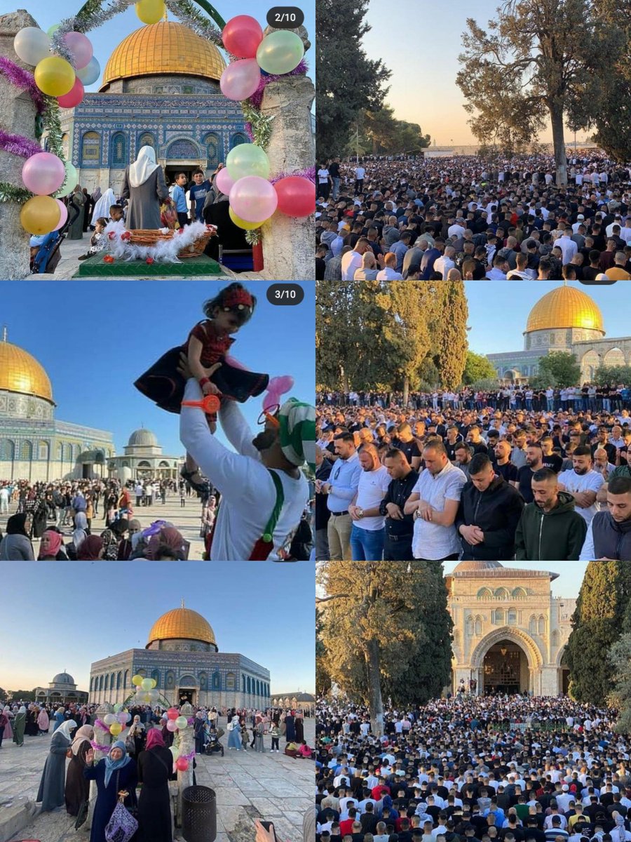 mohammadarbaz_'s tweet photo. Eid Mubarak Palestine. Children's are enjoying and see their happiness #MasjidAlAqsa #EidUlFitr Allahu Akbar nothing can stop believers in worshiping Allah☝🤲 #EidWithPalestine #AlAqsaMasjid https://t.co/WOobnJr4sN