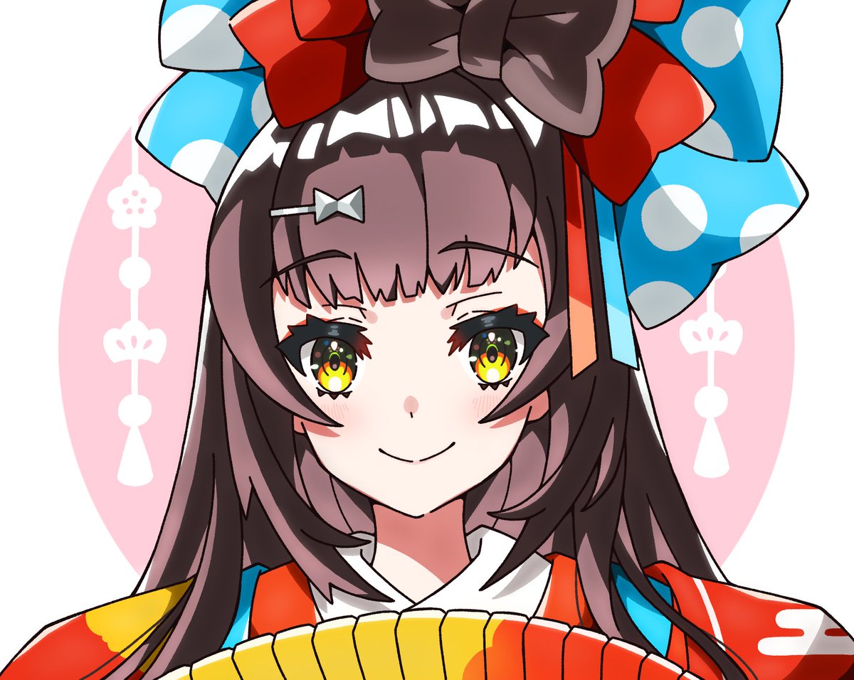 1girl animal ears japanese clothes long hair solo kimono bow  illustration images