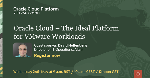 Get insights from Altair on how they saved money, increased agility and boosted their system performance in the cloud with Oracle Cloud VMware solutions. #OracleCloudSummit https://t.co/2FowxqUcgM https://t.co/sJZfRCnqdL