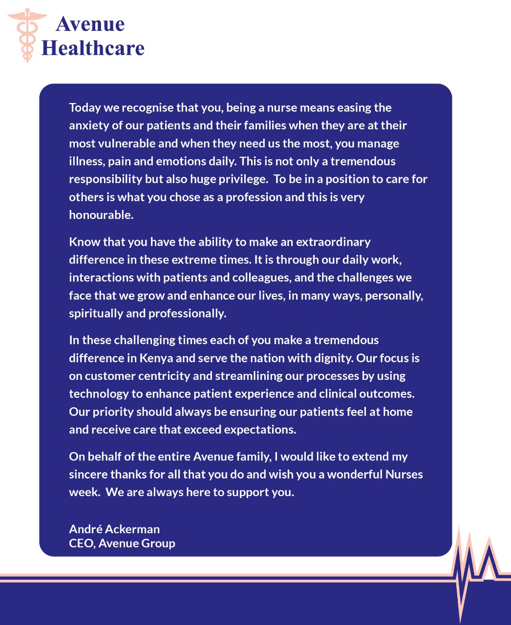 avenue hospital on twitter a message from our chief executive officer andre ackerman avenue group internationalnursesweek ind2021 evercaregroup transforminghealthcare https t co h0joo5jhkp twitter
