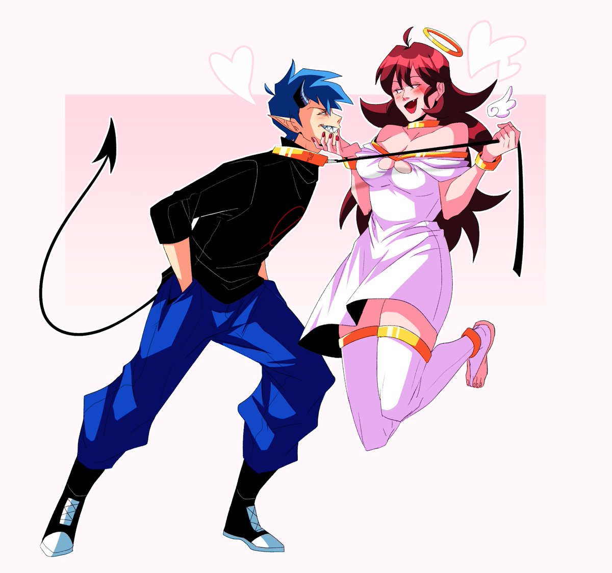 hiffuu_'s tweet photo. Demon BF &amp; Angel GF~! Devil's Prayer AU 💘
Designs belong to @benzbt1 and @engram66 

#fridaynightfunkin #fridaynightfunkinfanart #FNF #fnfdevilsprayer #fnfdp https://t.co/IZmFEy4wiB