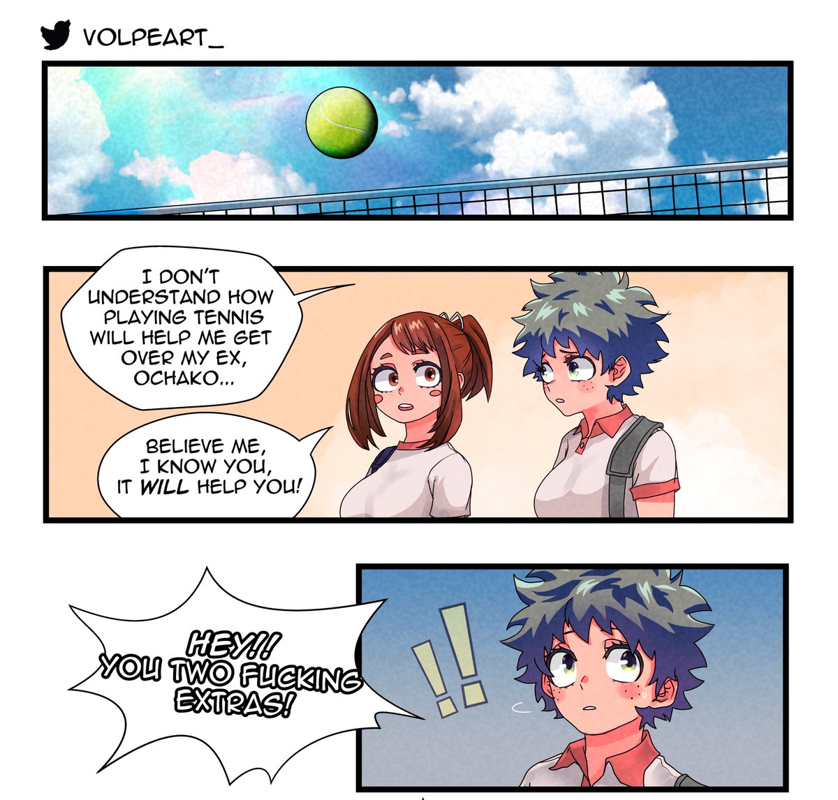 Ochako knows the type that Deku likes -blonde- 
( ͡° ͜ʖ ͡°) More Bkdk ♀️ 🧡💚

hehe (~˘▽˘)~  I am going to try to make more mini comics of different ideas that I have! 
stay tuned (「• ω •)「 