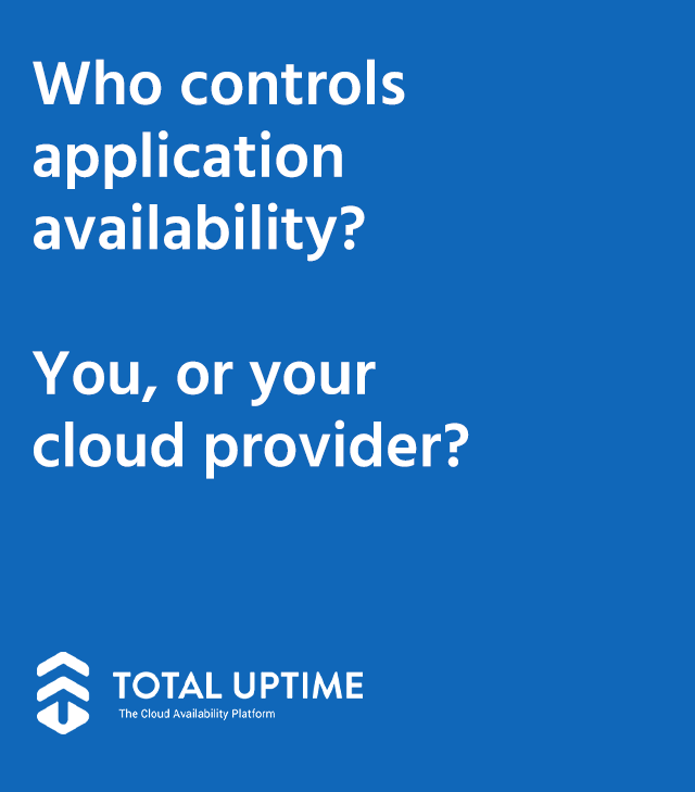 It's a good question, right? 

Nobody thinks about it until stuff hits the fan.

#uptime #availability #disasterrecovery #businesscontinuity #downtime #outage #businessresiliency #failover #aws #google #gcp #azure #ibm #ibmcloud #oracle #oraclecloud #totaluptime https://t.co/E5k0ebWj3D