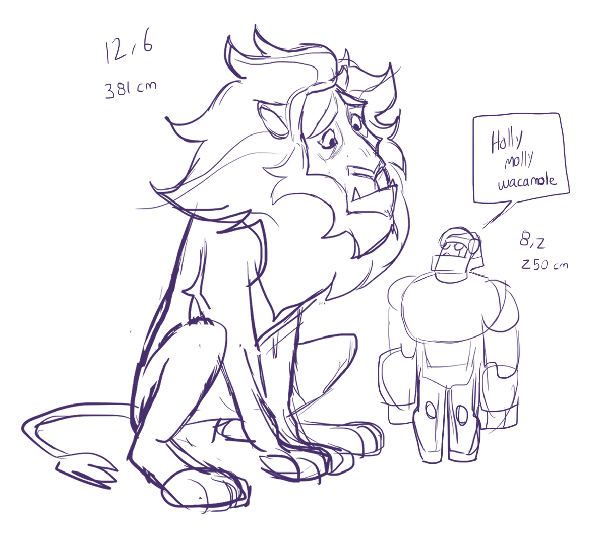 Leandro's lion form. He is literally a big scary cat. 