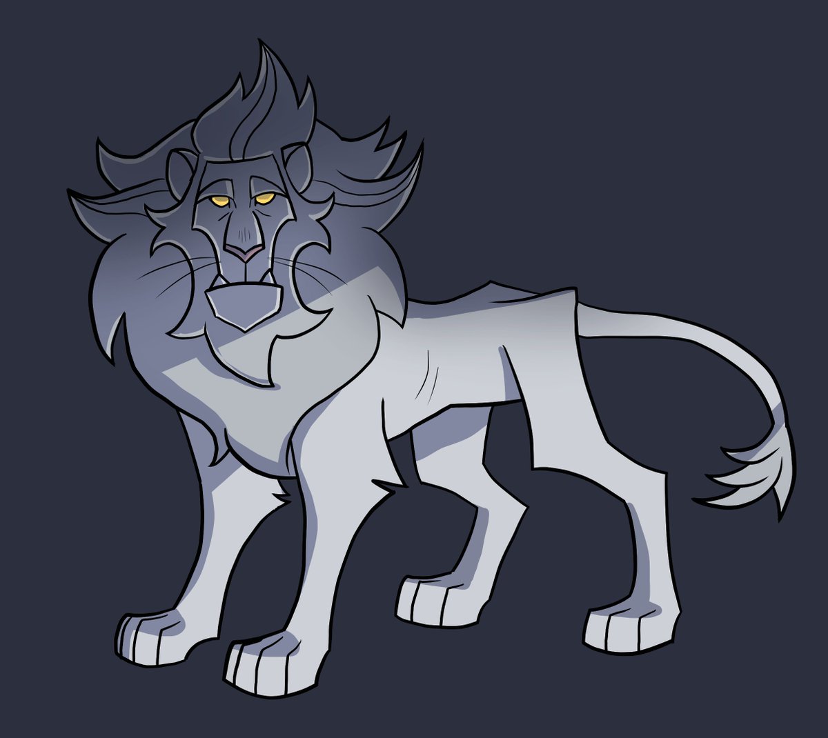 Leandro's lion form. He is literally a big scary cat. 