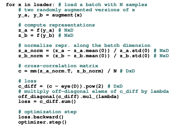 Leo Dirac I Kinda Expect Barlow Twins To Become The De Factor Standard Self Supervised Learning Ssl Technique It S So Much Simpler Than Most Both Conceptually And In Execution The Paper S Pseudo Code