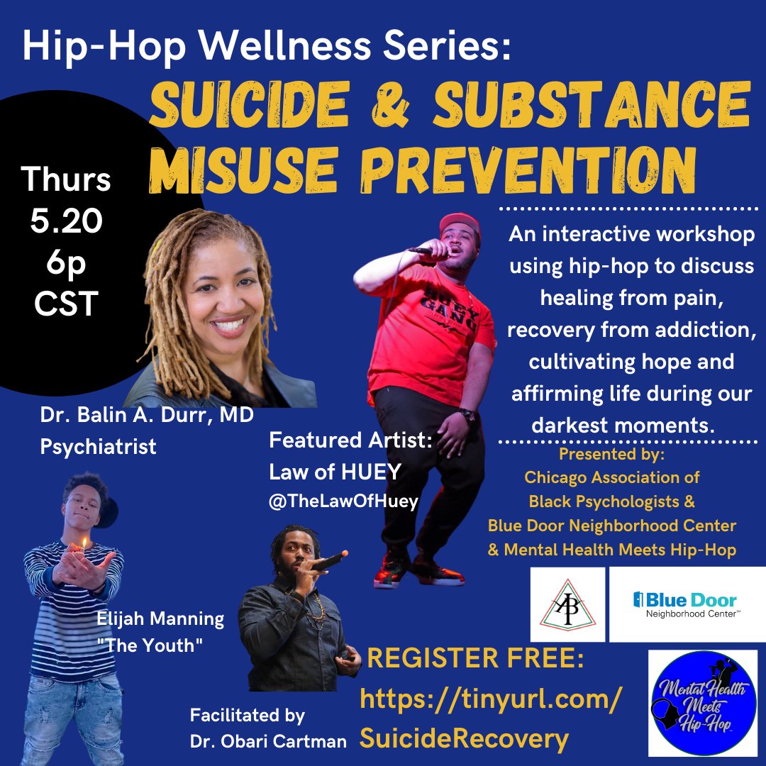 ocartman1's tweet photo. Register free: https://t.co/DIV72TBkUl

#MentalHealthAwarenessMonth #mentalwellness #blackpsychology #mentalhealth #suicideprevention #substanceabuse https://t.co/DdKoxLxVMk