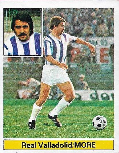 CromosPucela's tweet photo. Uno de los nombres propios en la historia del Real Valladolid. Nada menos que 12 temporadas como jugador (76-88) vivió Pepe Moré en el club y otras 6 como entrenador del primer equipo, entre otros cargos. Fue además quien levantó el único título del club: la Copa de la Liga. https://t.co/Do0rt56FxC
