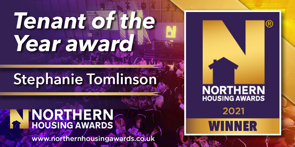 ForHousing (@forhousing) on Twitter photo We’re proud that Stephanie Tomlinson has won Tenant of the Year at today’s <a href="/NorthernHAwards/">Northern Housing Awards</a>. We are all so happy for you and the contribution you make to improve the lives of the people living in the community at Stockbridge Village. #NorthernHousingAwards We’re proud that Stephanie Tomlinson has won Tenant of the Year at today’s <a href="/NorthernHAwards/">Northern Housing Awards</a>. We are all so happy for you and the contribution you make to improve the lives of the people living in the community at Stockbridge Village. #NorthernHousingAwards