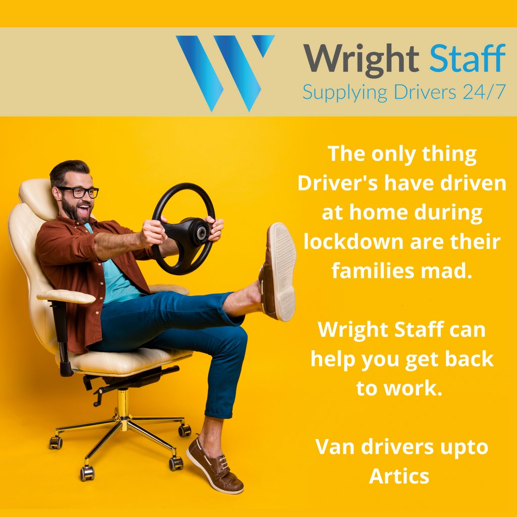 wright_staff's tweet photo. Stop driving the family mad!
Get back to work and behind the wheel at Wright Staff
We have all types of driving work
Vans upto Artics
Days or Nights
Weekdays or Weekends
Part time or Full time
Call the team now
We have online application forms
#WrightStaff #SupplyingDriver247 https://t.co/WxDwsOY5X8