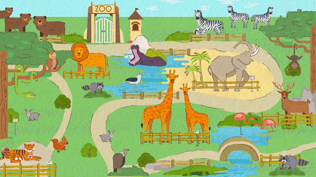 Cute Cartoon Zoo Animals Coloring Pages - Get Coloring Pages