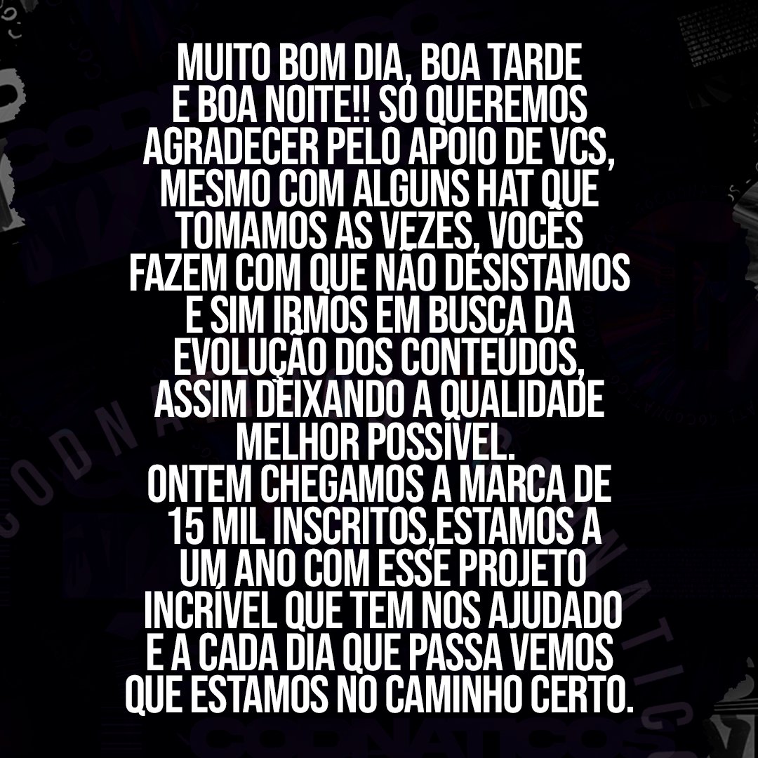 codnaticos's tweet image. Só temos a agradecer pelo apoio, e #gocodnaticos.. tmjjjj família !!!! 🔥🤩🔥🤩