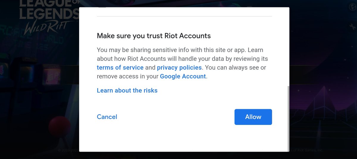 realSushiX's tweet photo. @RiotSupport 
Since the update, Can't log in.
This screen pops up and I click allow then login is canceled https://t.co/AJsmuAqKnn