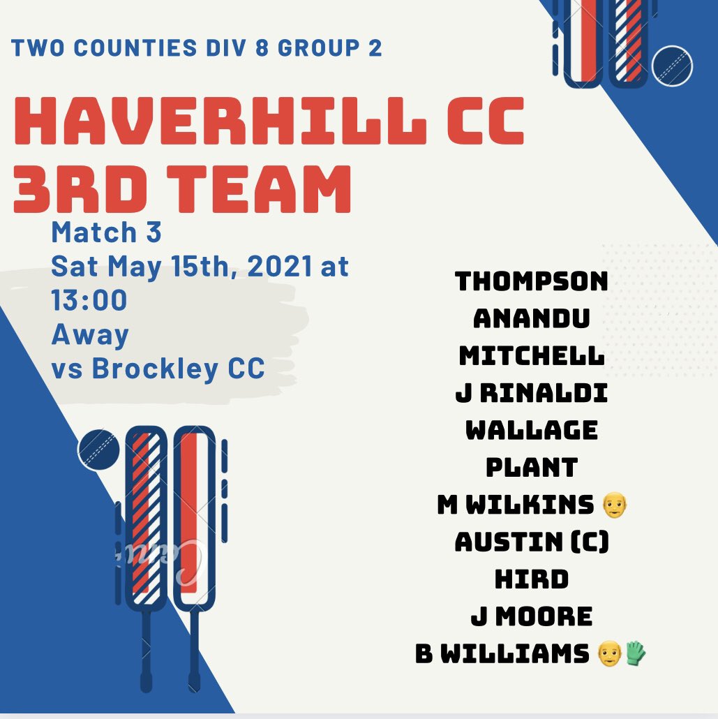 🚨Team News 🚨
3’s travel to local rivals <a href="/BadgersCC/">Badgers Cricket ™</a> Saturday looking for there first win! No overseas but a couple of handy old boys 🤪🤪🏏👴 #neverloseit #ontheup #localtalent