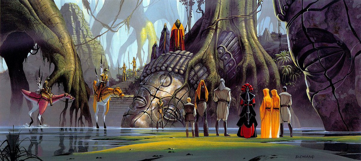 rebelrealcanon's tweet photo. For everyone else, please enjoy this awesome concept art from Episode I! And I will catch y'all on the flip-flop, meaning probably like in ten hours or so. #StarWars #realcanon #PrequelAppreciation https://t.co/kNpK9zW3CU
