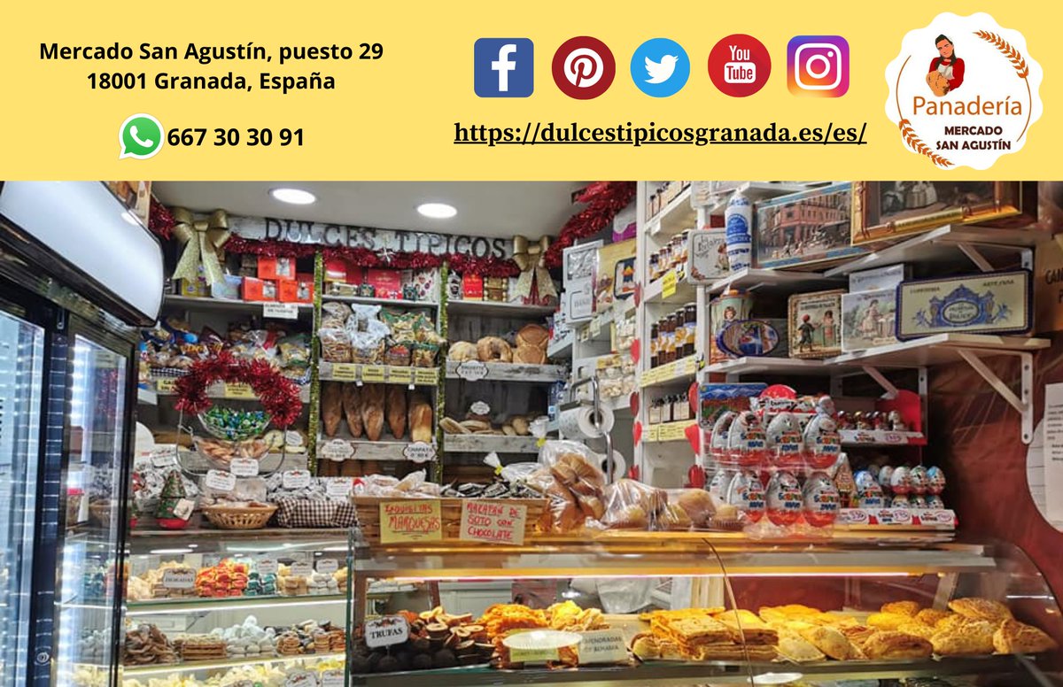 📢¿Quién quiere un buen pan hecho con cariño, artesano, típicos y variados aquí en #Granada?

¿Y dulces? ¿Quieres unas buenas tartas, galletas personalizadas, bizcochos y más?

¡En la Panadería Horno San Agustín <a href="/panaderiamsa/">Panaderia Mercado San Agustín</a> 🥐tienes todo eso y más!
#reporterotuitero #CyACartuja