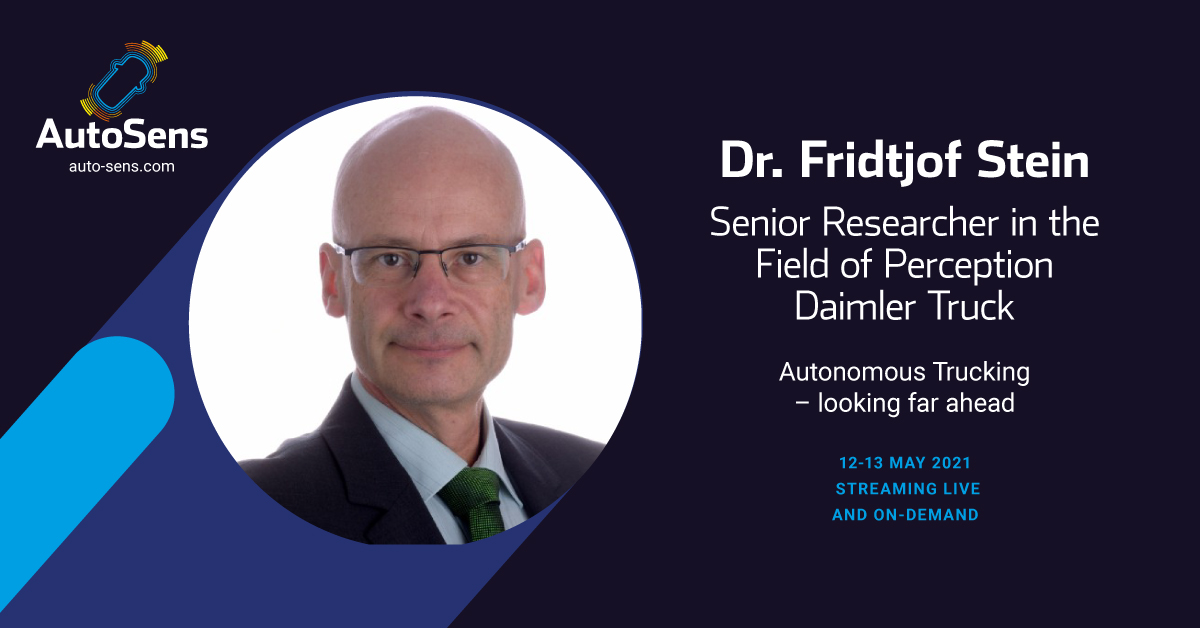 AutoSens_'s tweet photo. @One hour reminder! Join Dr. Fridtjof Stein, Senior Researcher in the Field of Perception at @Daimler Truck AG to hear all about "Autonomous Trucking – looking far ahead" - Dr Stein will be talking online TODAY at 9.00am (ET) during AutoSens https://t.co/Z7Zve7j4U0 https://t.co/8v9dt7FBFH